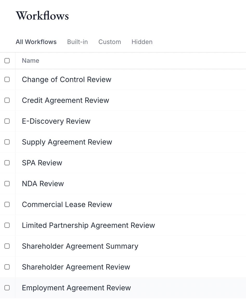 Workflows